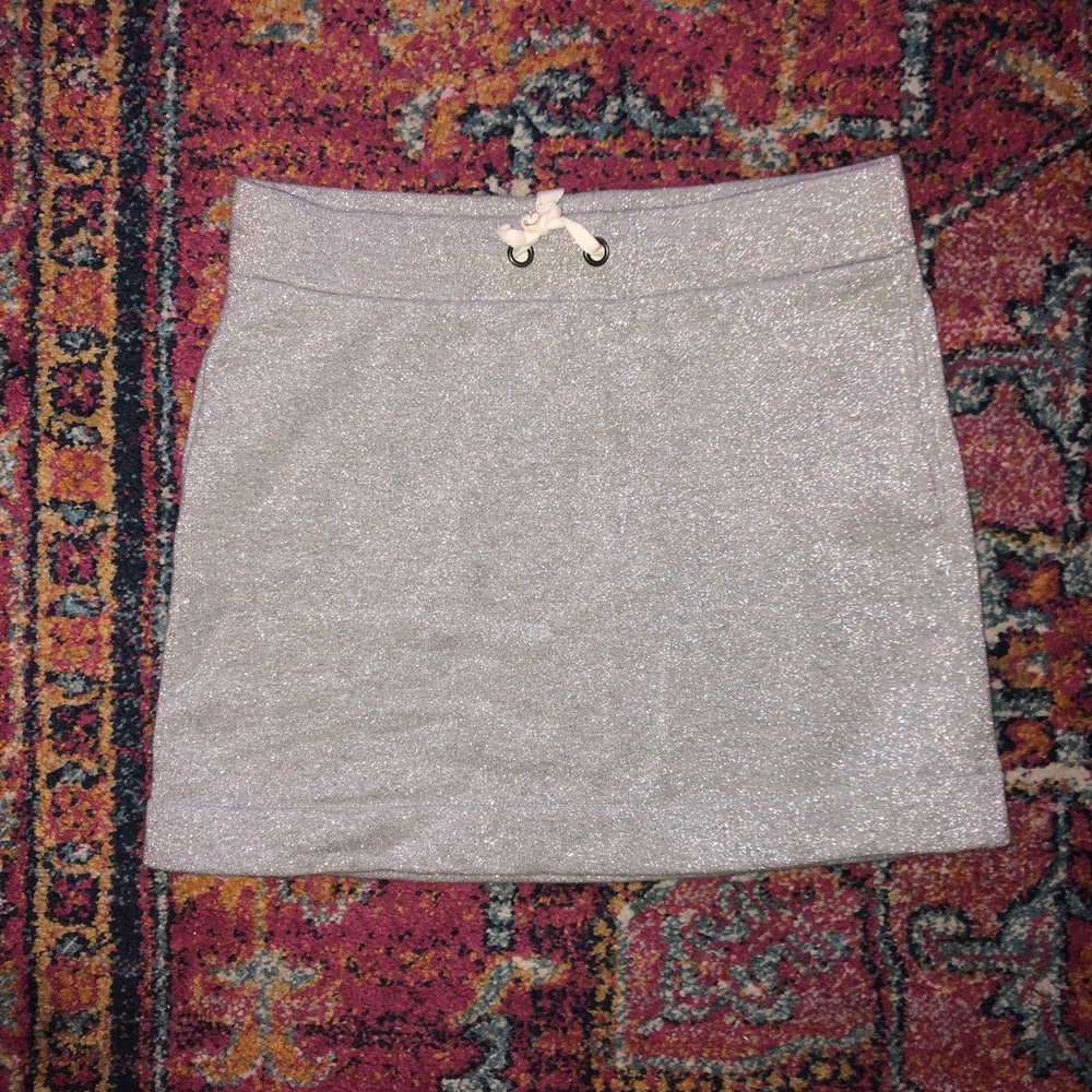 Crewcuts mini skirt silver sparkle size 12 EUC